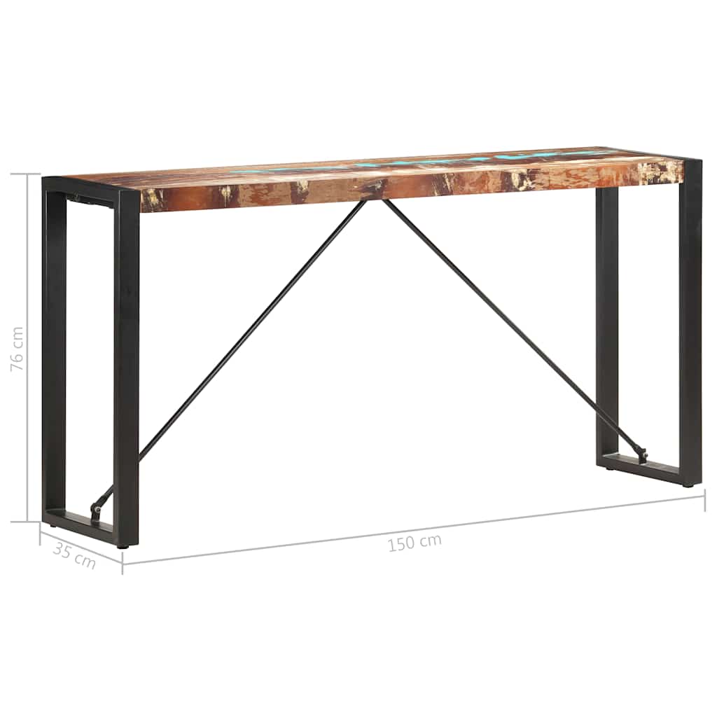 konsolbord 150 x 35 x 76 cm massivt genbrugstræ