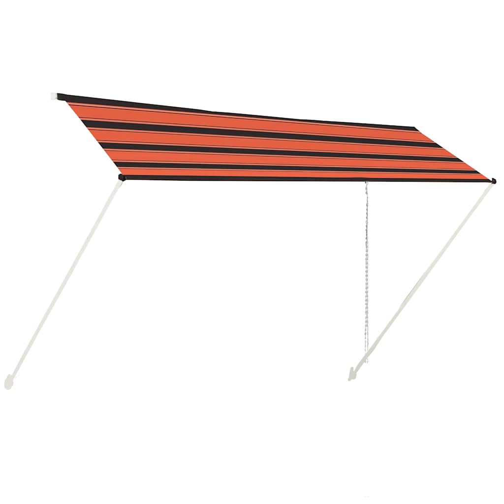 foldemarkise 400x150 cm orange og brun