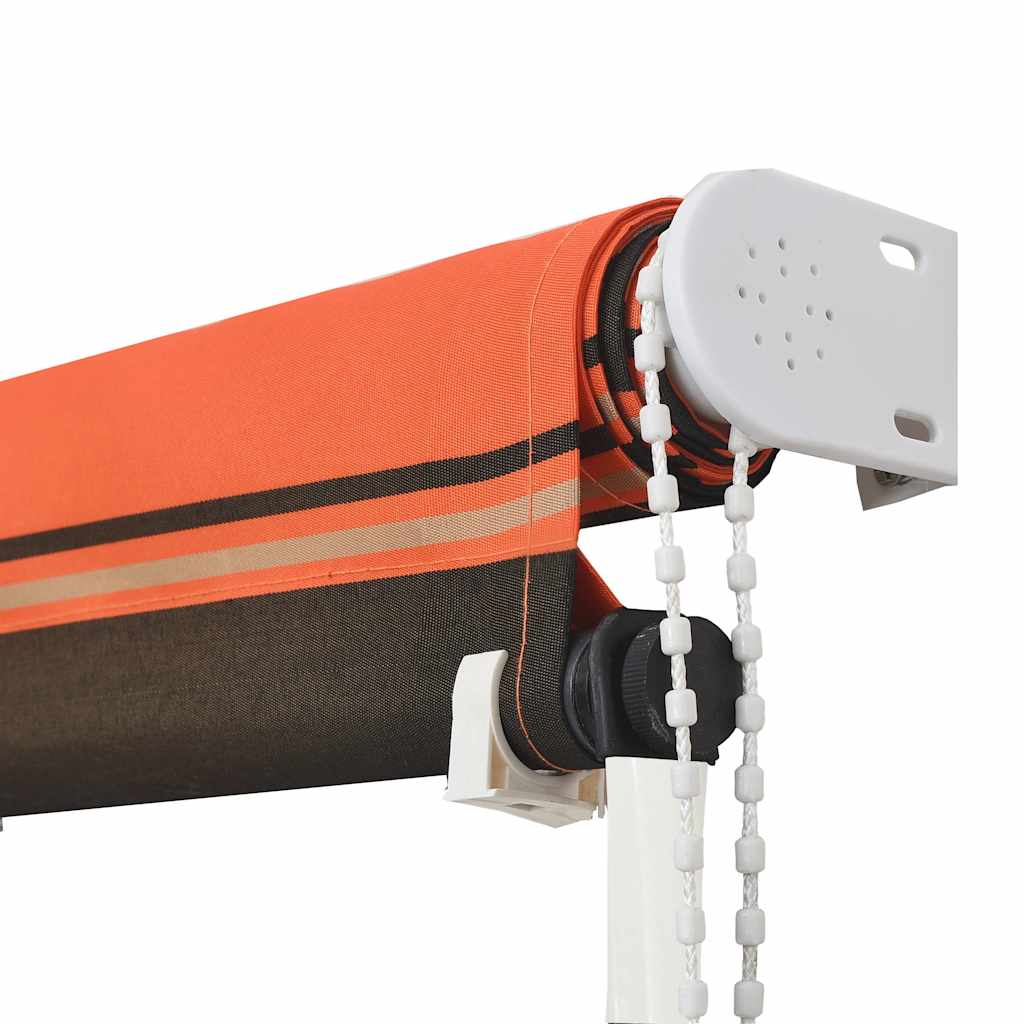 foldemarkise 400x150 cm orange og brun