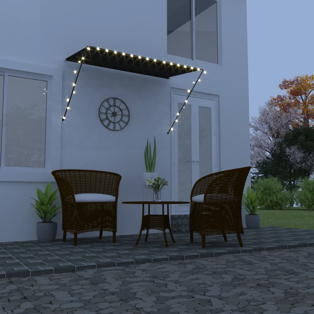 foldemarkise med LED 250x150 cm antracitgrå