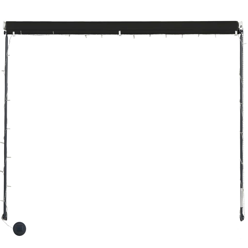 foldemarkise med LED 300x150 cm antracitgrå