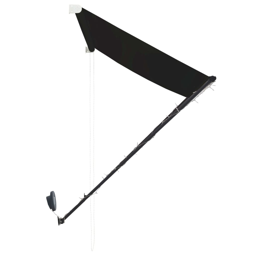 foldemarkise med LED 300x150 cm antracitgrå