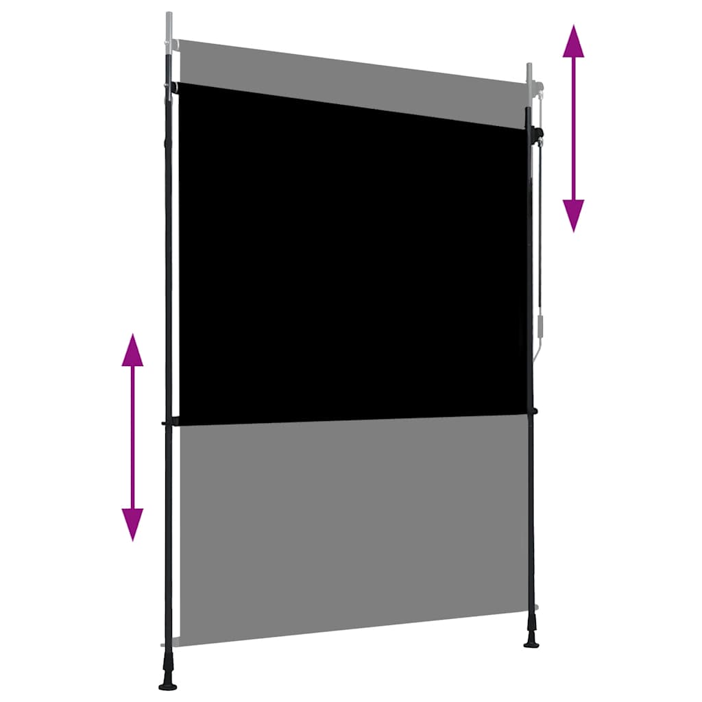 udendørs rullegardin 150x270 cm antracitgrå
