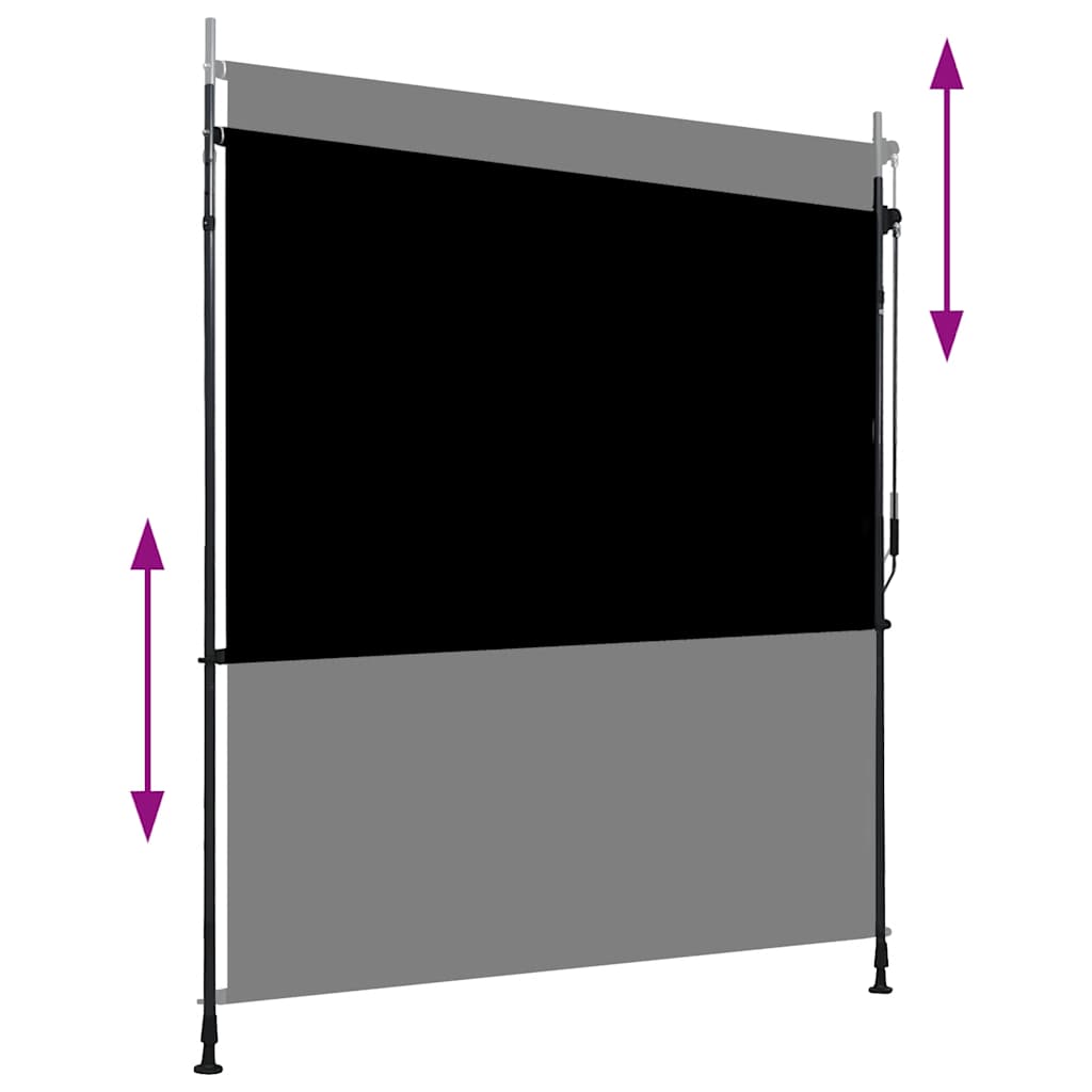 udendørs rullegardin 200x270 cm antracitgrå