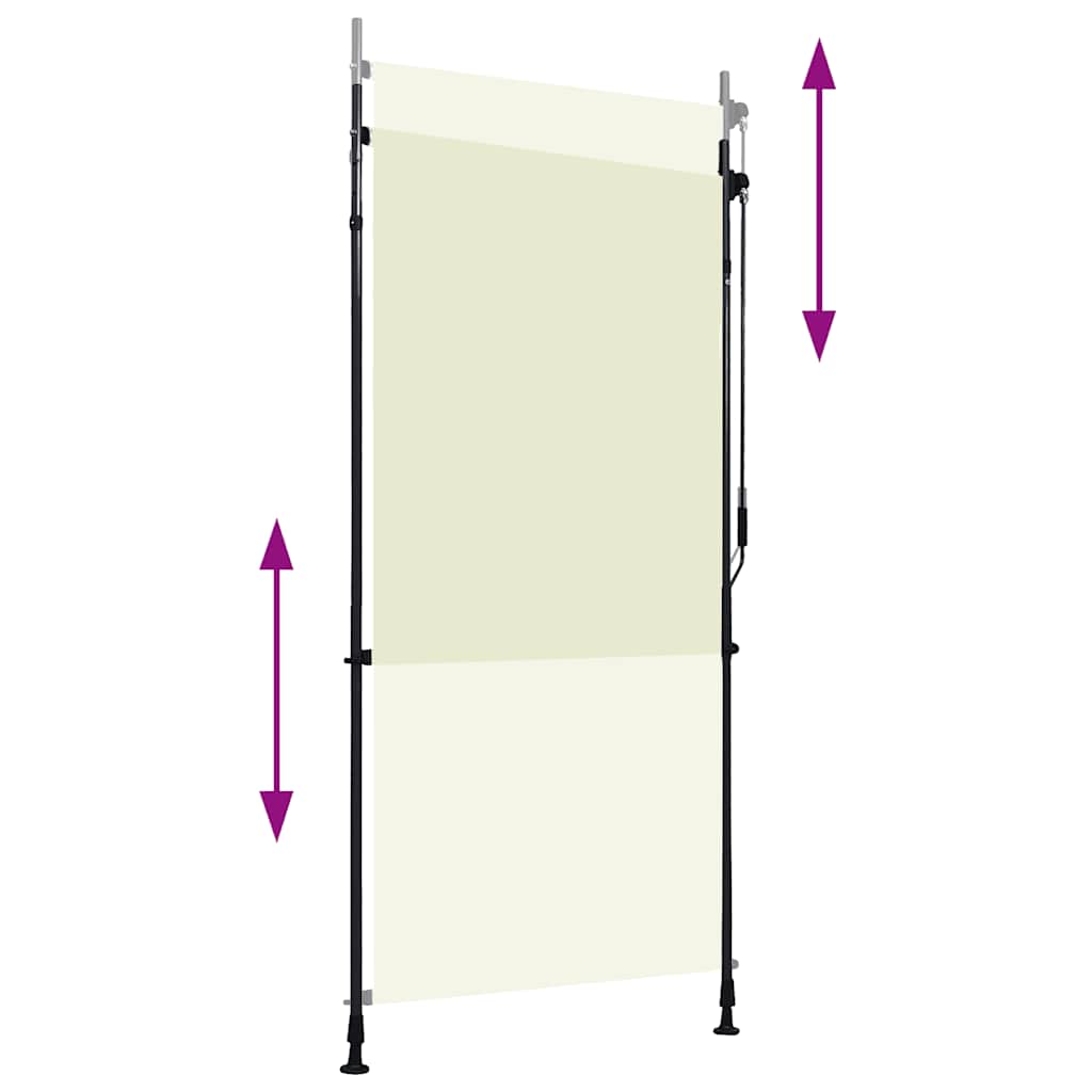 udendørs rullegardin 100x270 cm cremefarvet