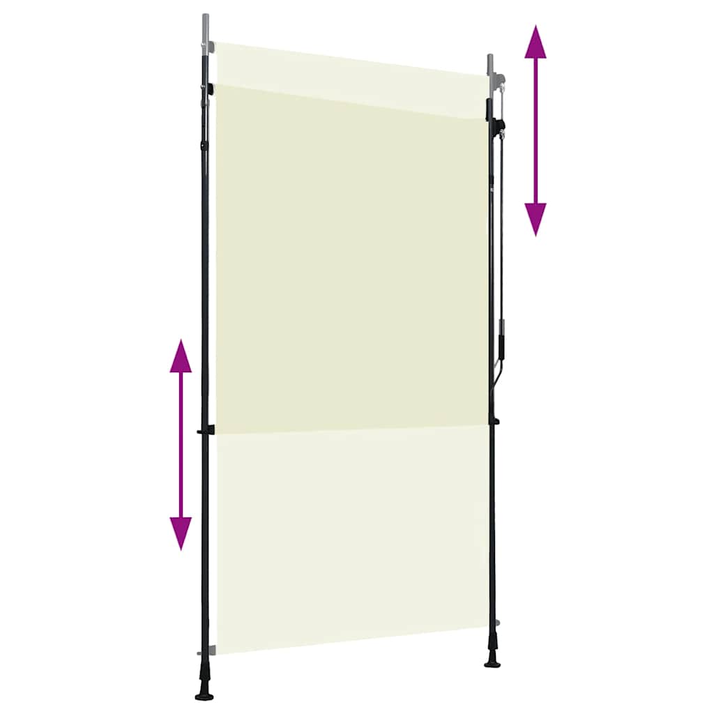 udendørs rullegardin 120x270 cm cremefarvet