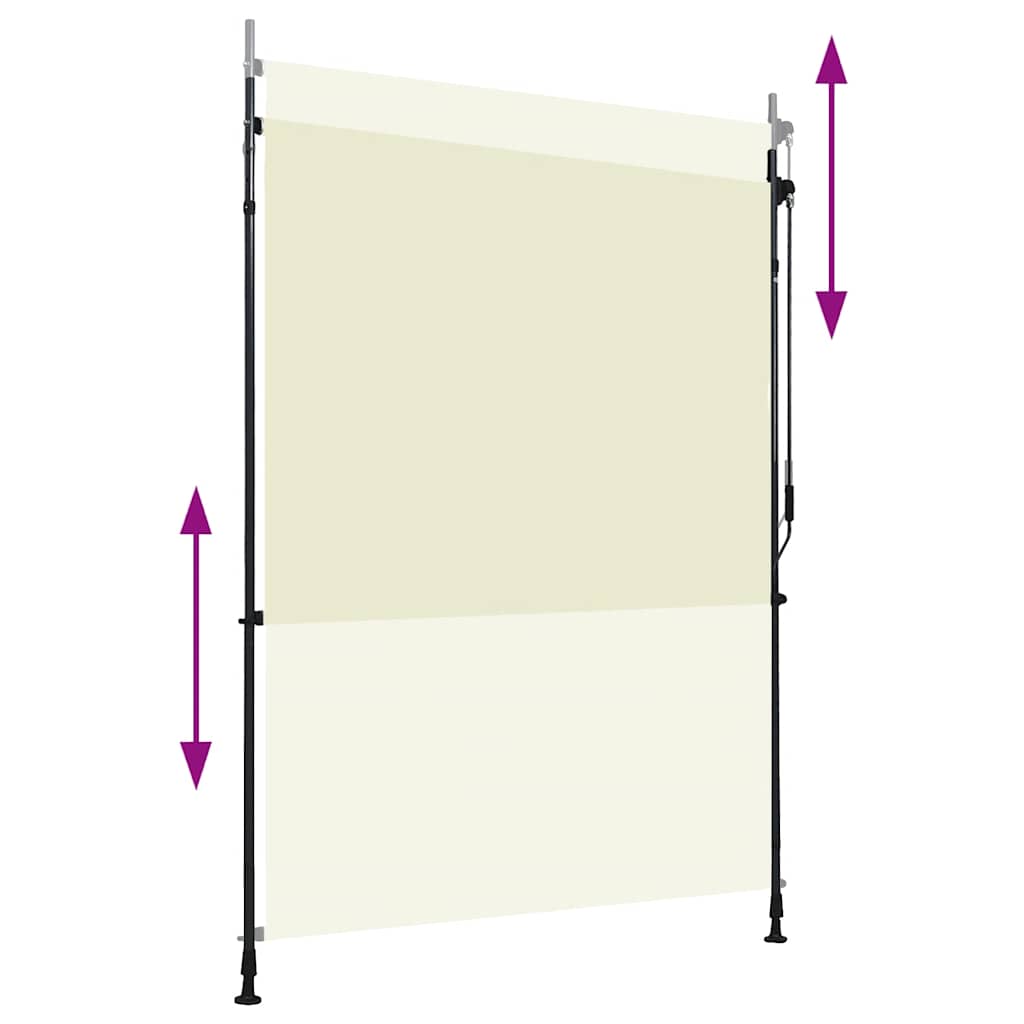 udendørs rullegardin 150x270 cm cremefarvet