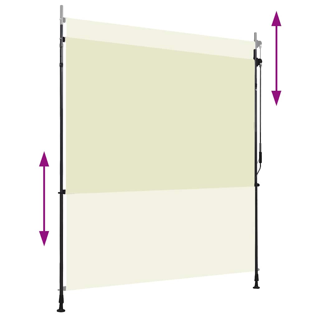 udendørs rullegardin 200x270 cm cremefarvet