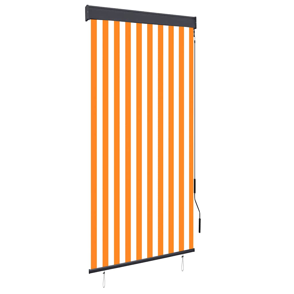 udendørs rullegardin 100x250 cm hvid og orange