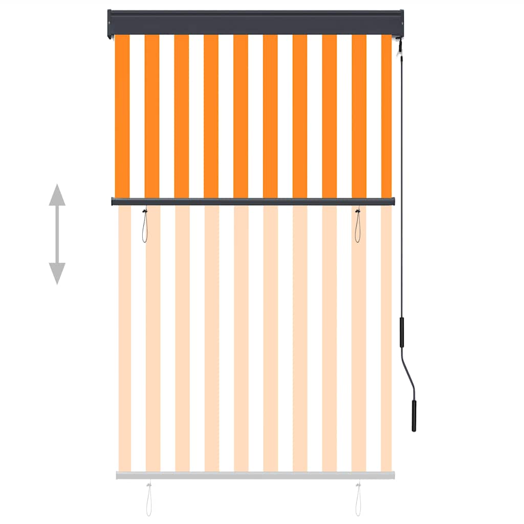 udendørs rullegardin 100x250 cm hvid og orange