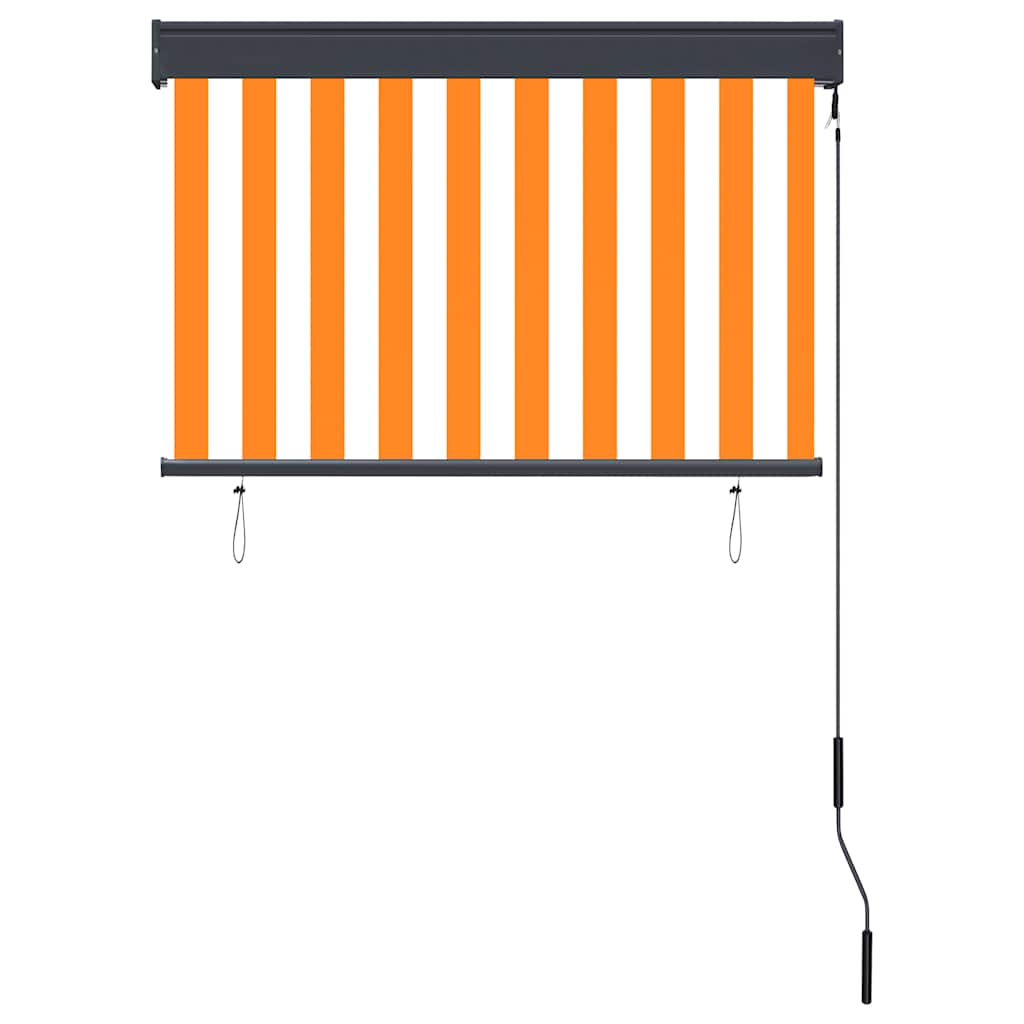 udendørs rullegardin 100x250 cm hvid og orange