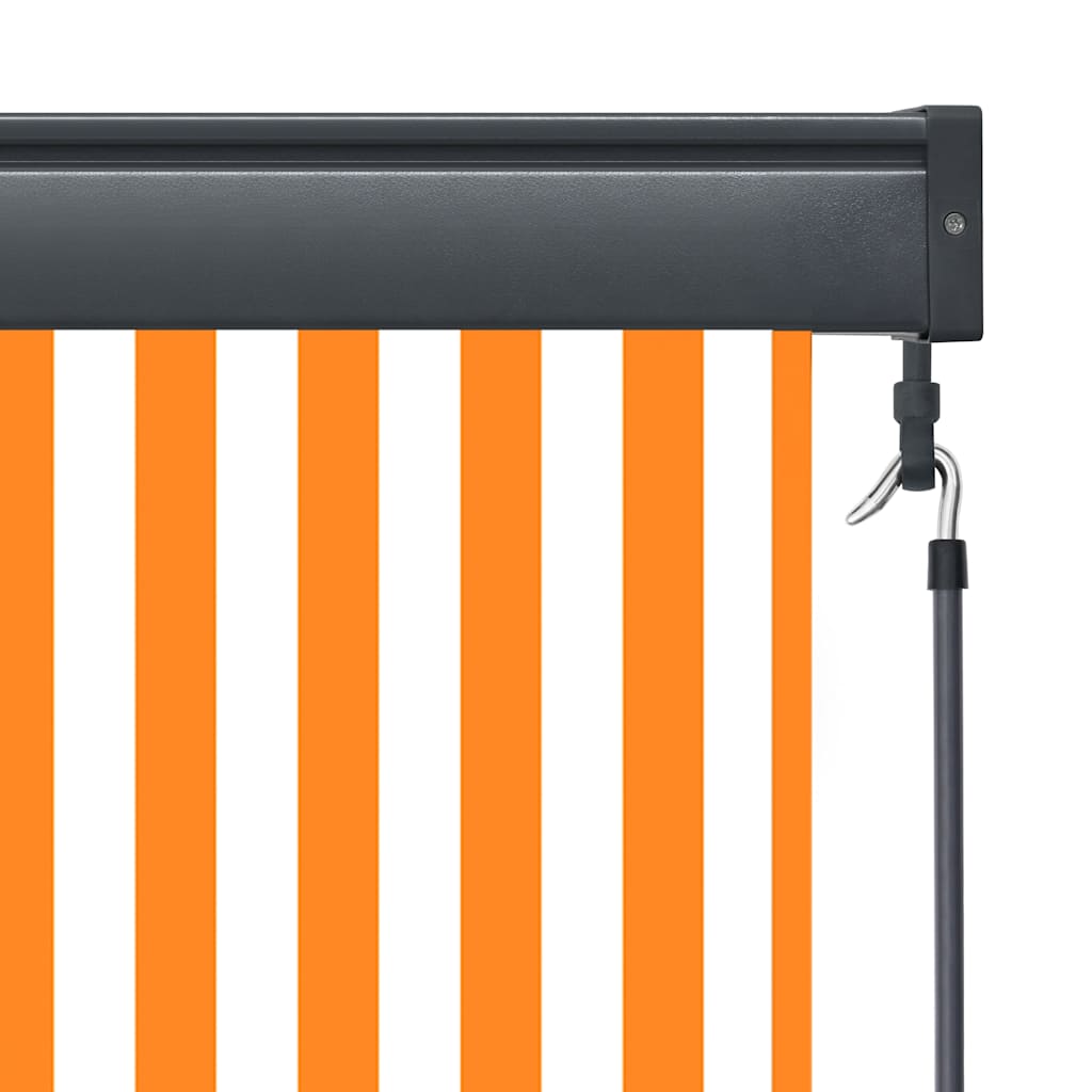 udendørs rullegardin 100x250 cm hvid og orange