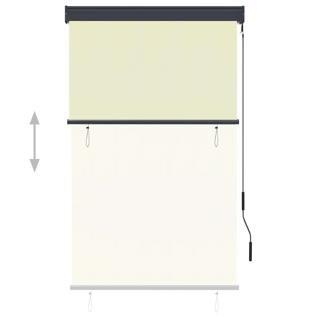 udendørs rullegardin 100x250 cm cremefarvet