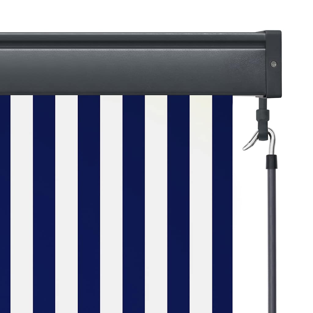 udendørs rullegardin 140x250 cm blå og hvid