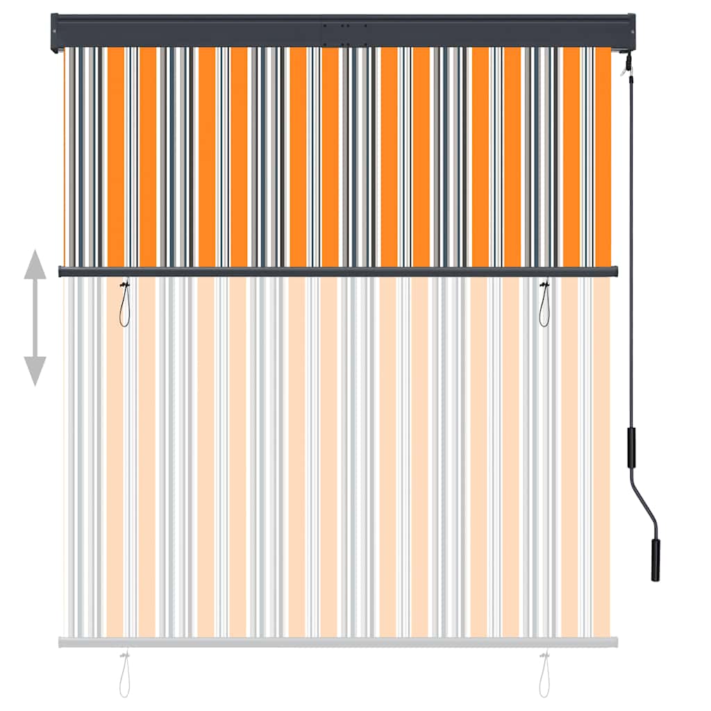 udendørs rullegardin 140x250 cm gul og blå