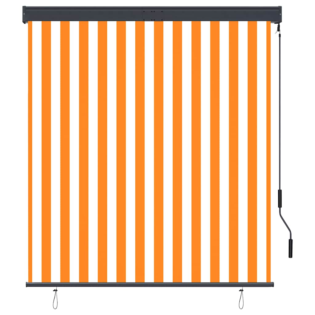 udendørs rullegardin 140x250 cm hvid og orange