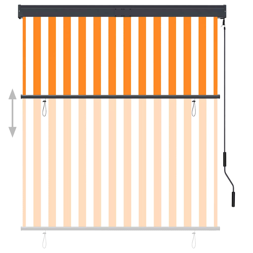 udendørs rullegardin 140x250 cm hvid og orange