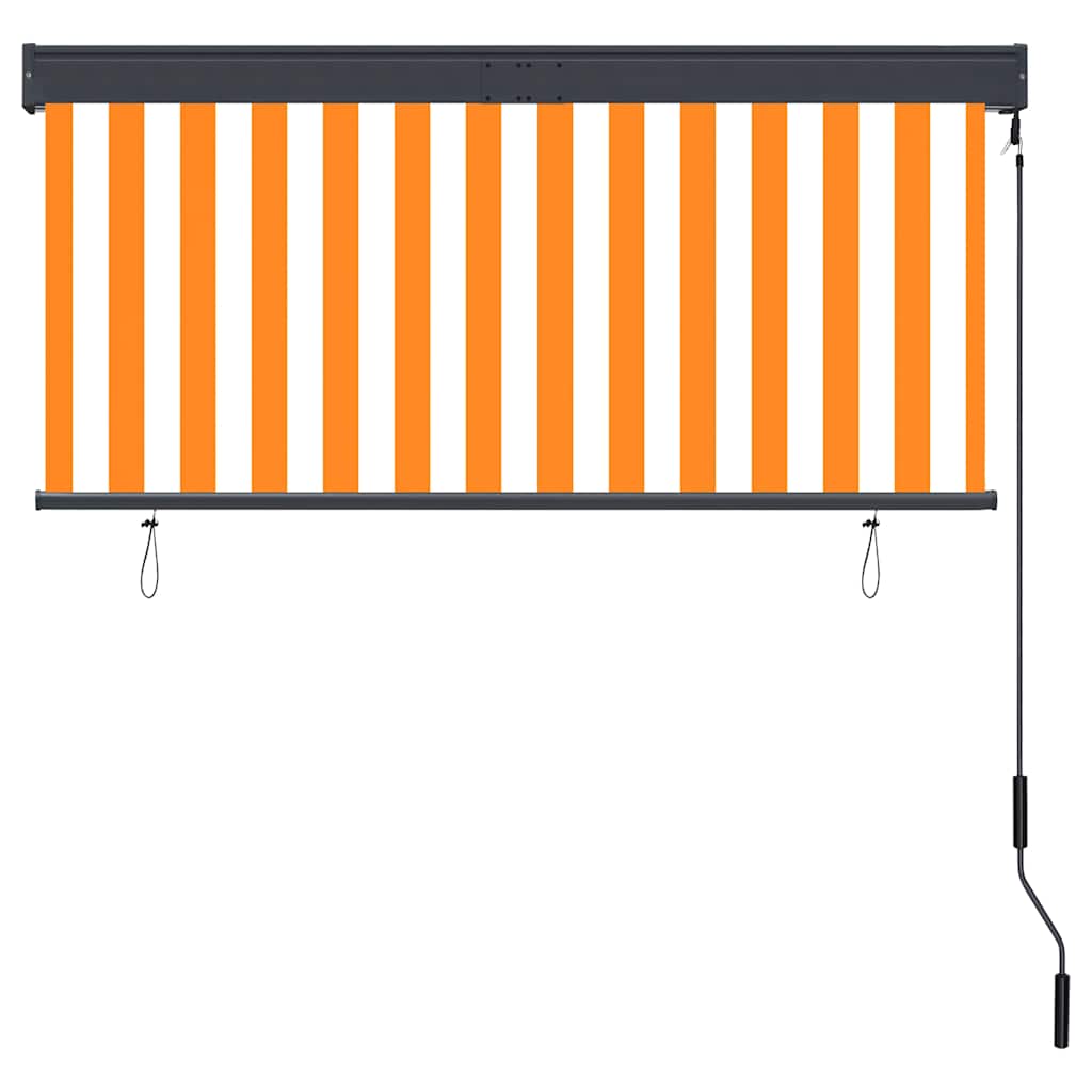 udendørs rullegardin 140x250 cm hvid og orange