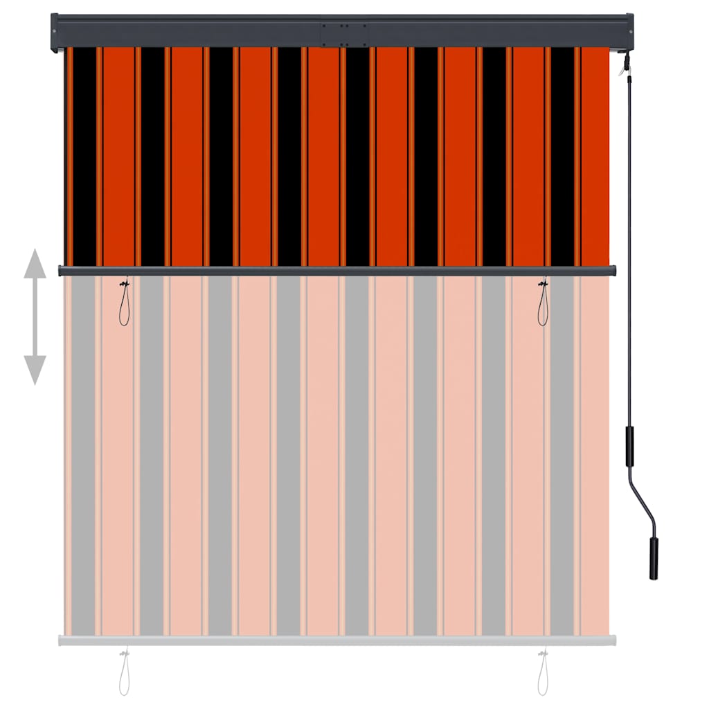 udendørs rullegardin 140x250 cm orange og brun