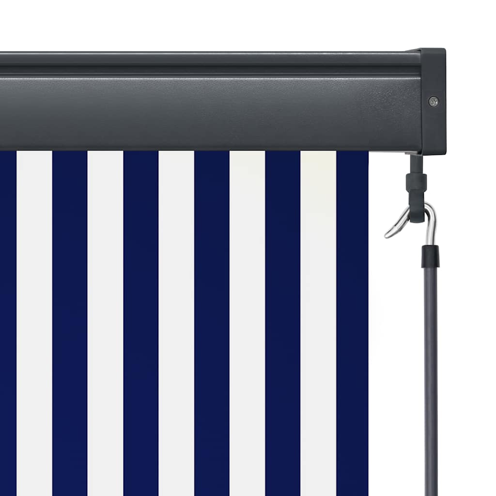 udendørs rullegardin 160x250 cm blå og hvid