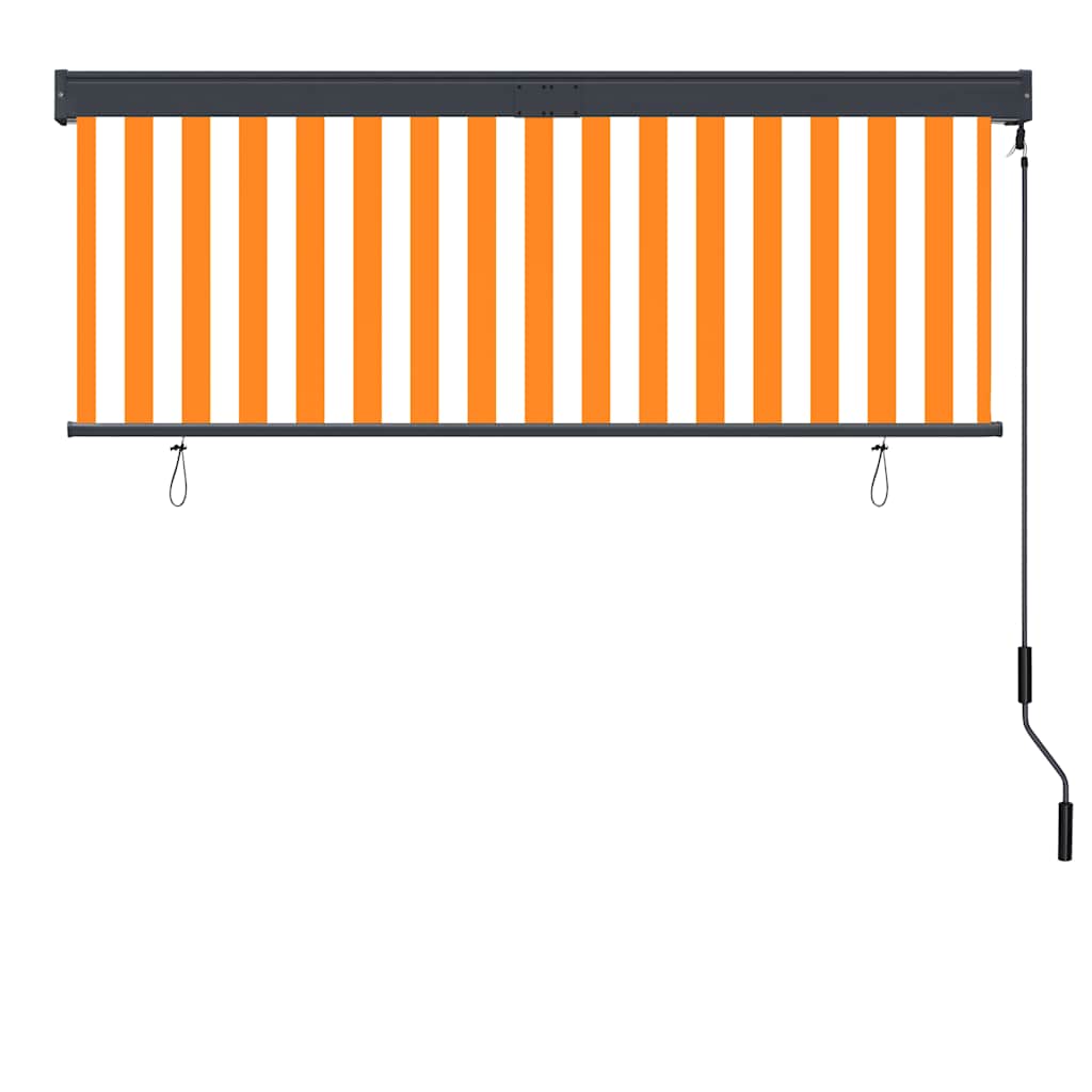 udendørs rullegardin 160x250 cm hvid og orange
