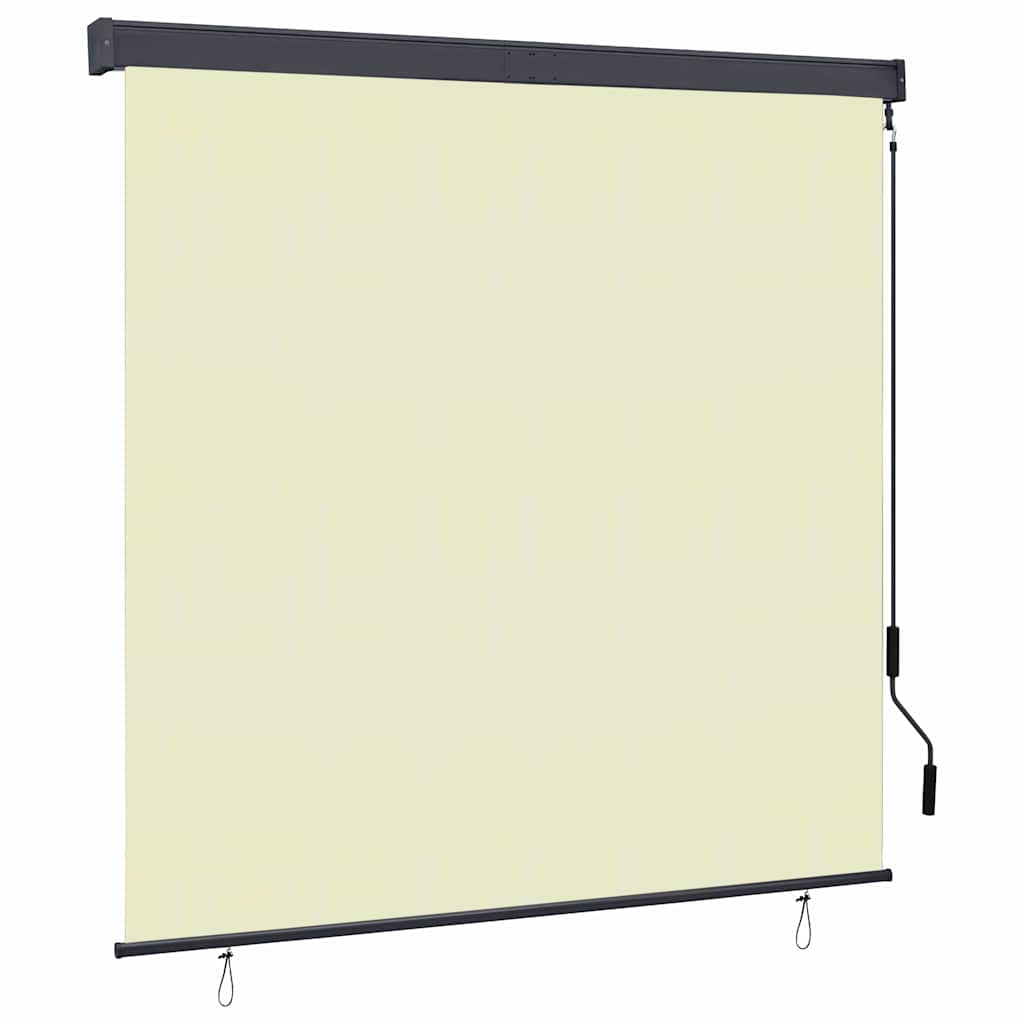 udendørs rullegardin 160x250 cm cremefarvet