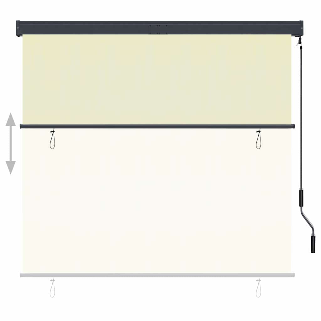 udendørs rullegardin 160x250 cm cremefarvet