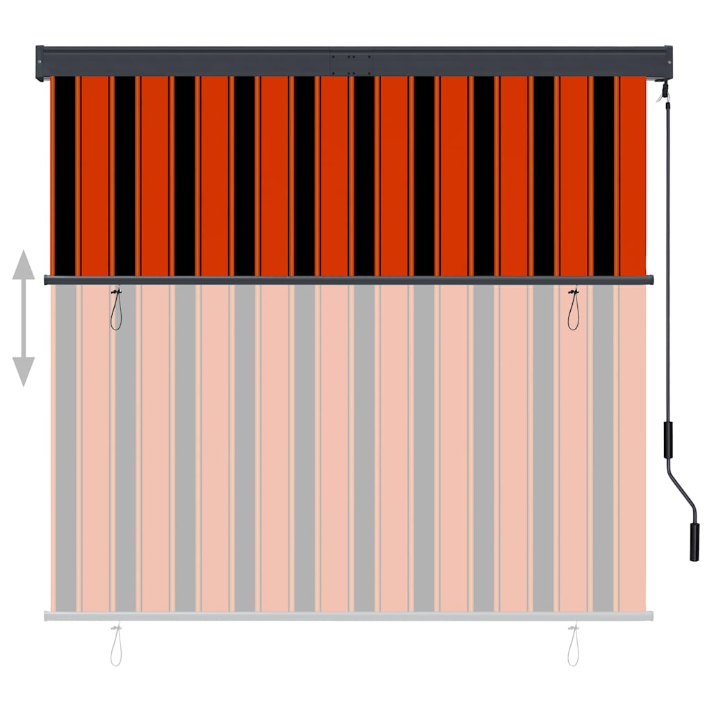 udendørs rullegardin 160x250 cm orange og brun