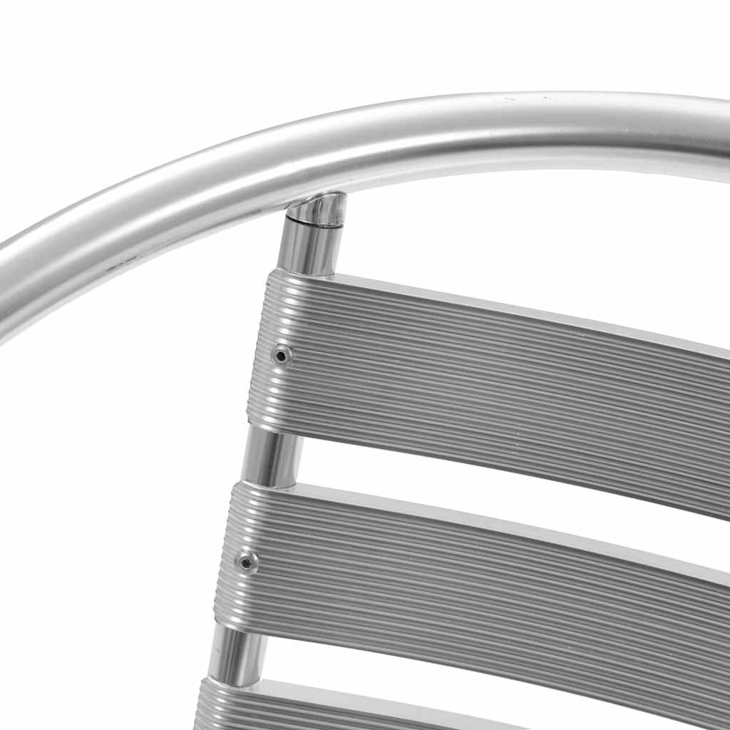udendørs spisebordssæt 5 dele aluminium sølvfarvet