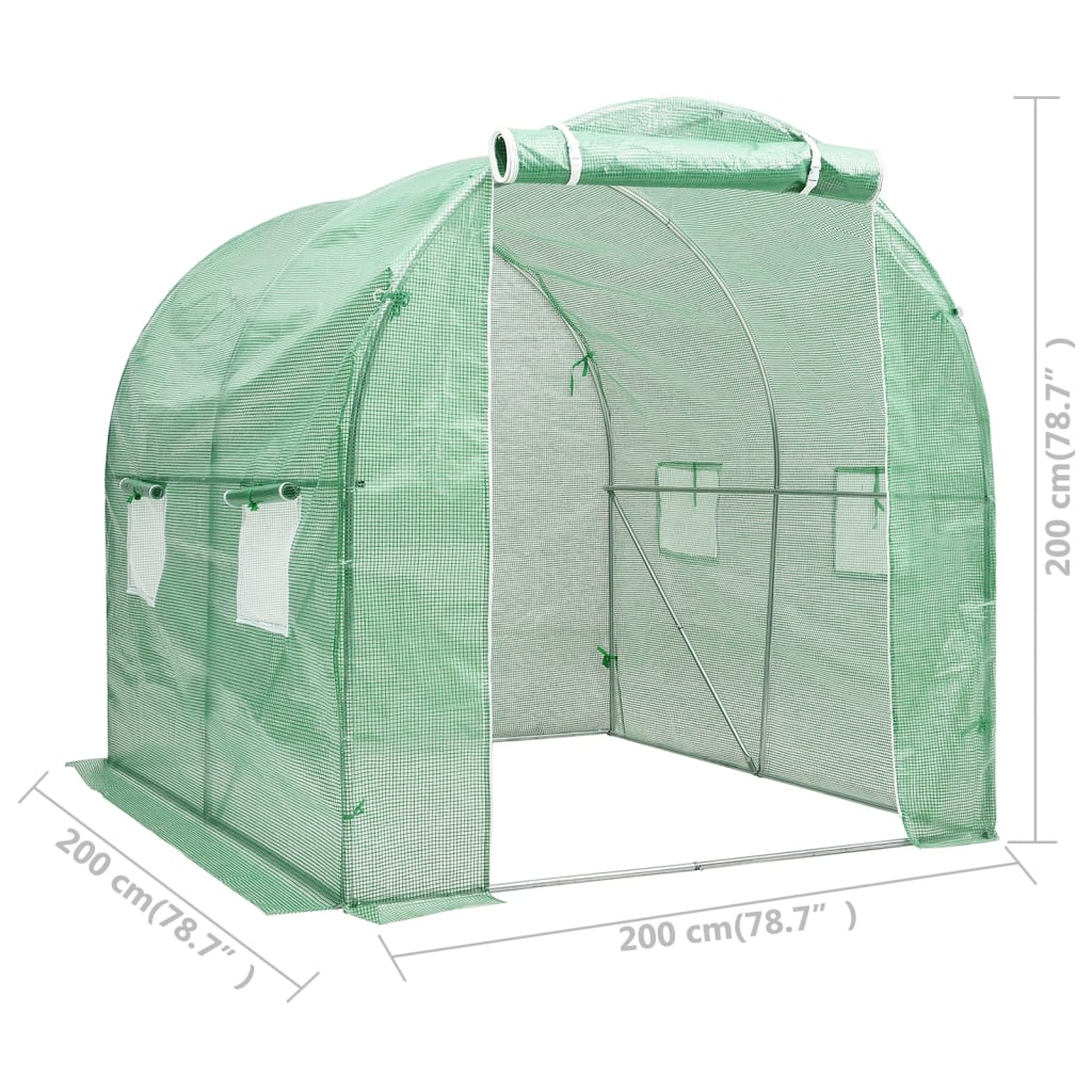drivhus 4 m² 2x2x2 m