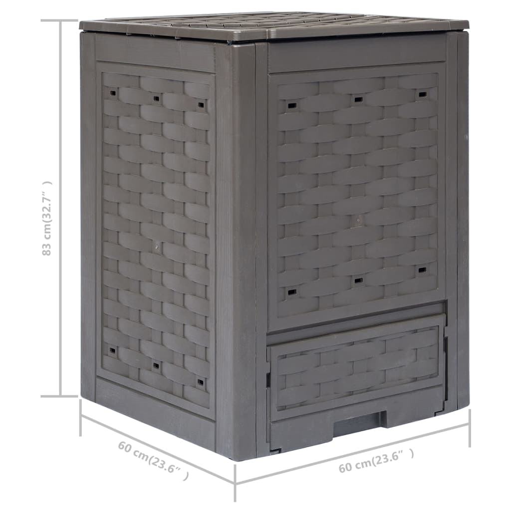 kompostbeholdere 3 stk. 60 x 60 x 83 cm 900 l brun