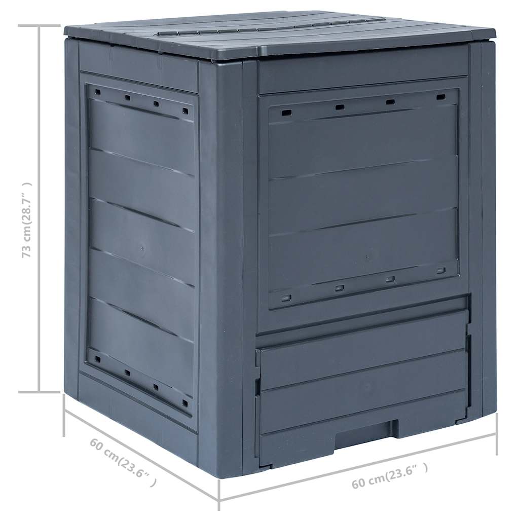 kompostbeholdere til haven 3 stk. 60 x 60 x 73 cm 780 l grå