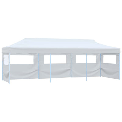 foldbart pop op-festtelt med 5 sidevægge 3 x 9 m hvid