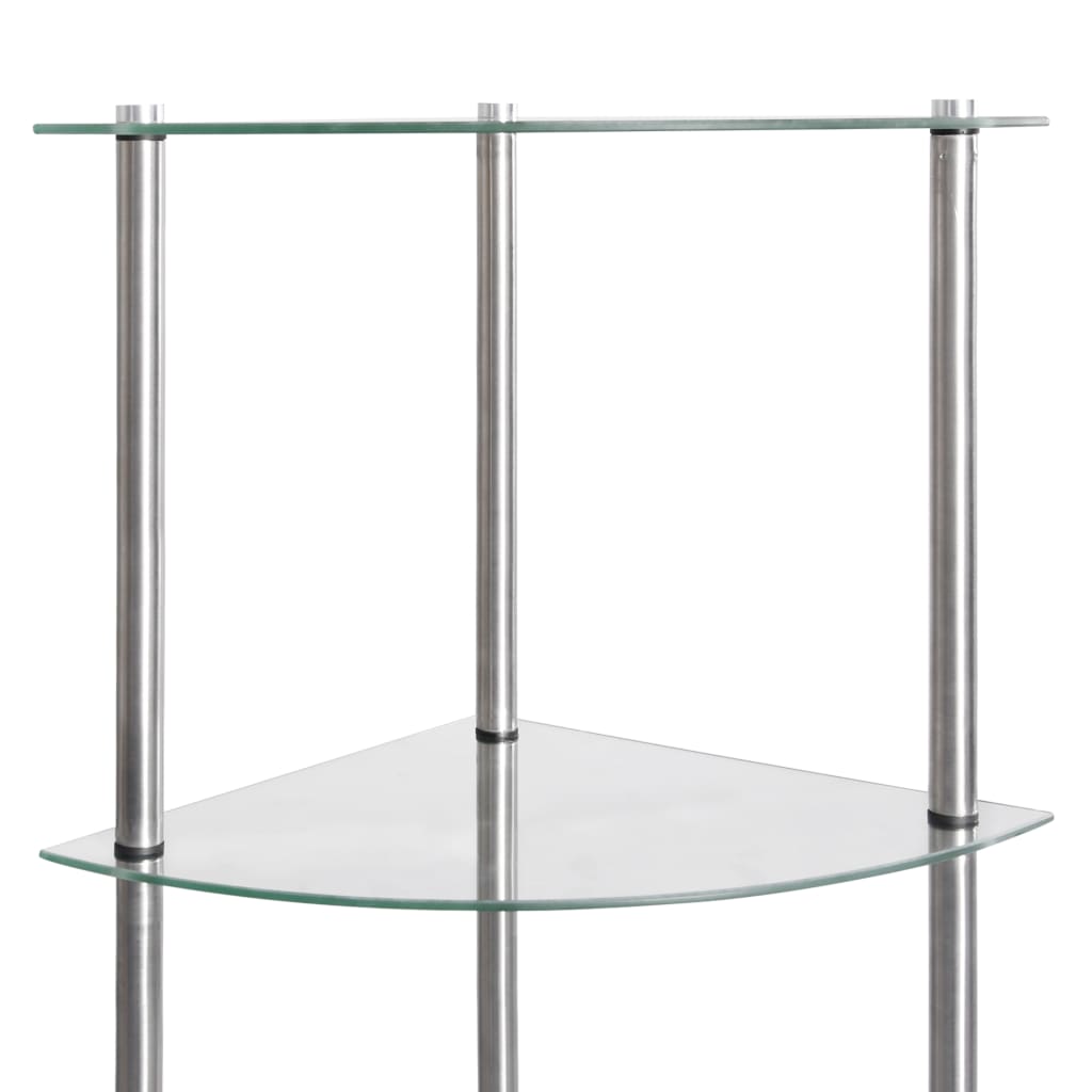 reol 6 hylder 30x30x160 cm hærdet glas transparent