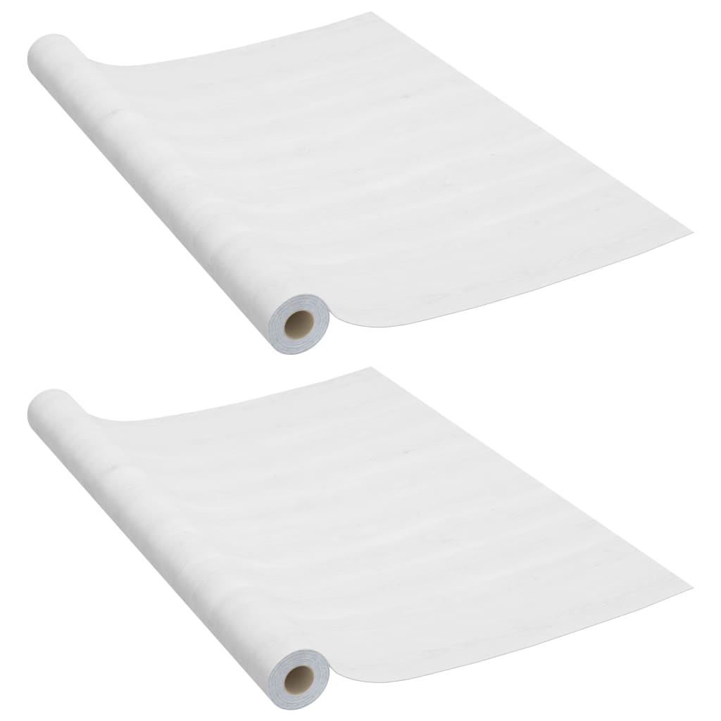selvklæbende folie til døre 2 stk. 210x90 cm PVC hvidt træ