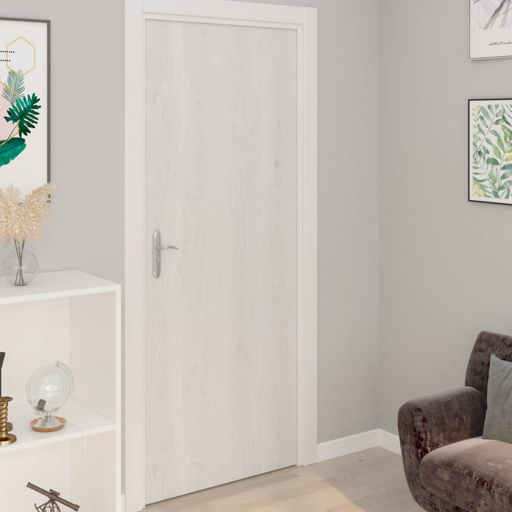 selvklæbende folie til døre 2 stk. 210x90 cm PVC hvidt træ