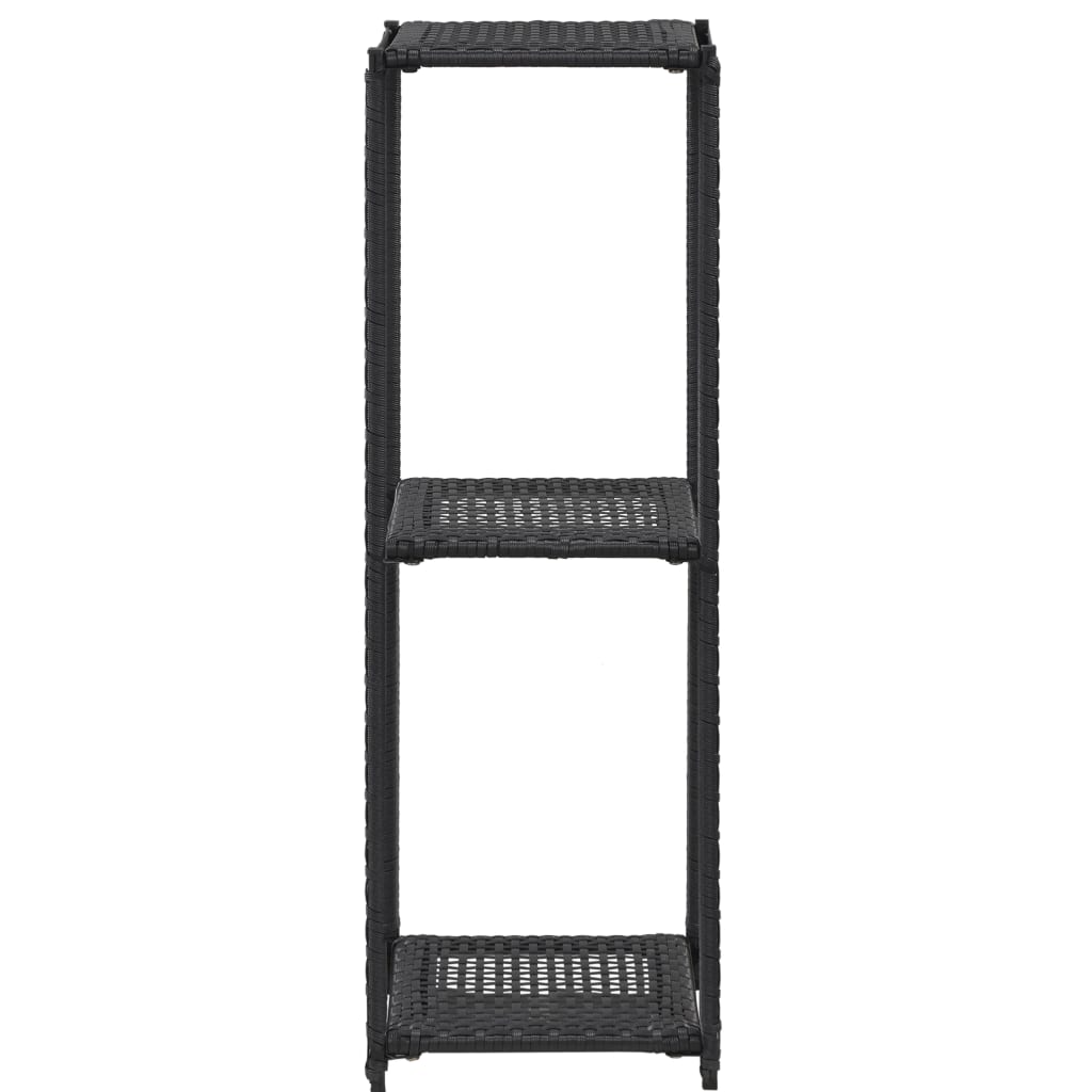 opbevaringsreol 30x30x90 cm polyrattan sort