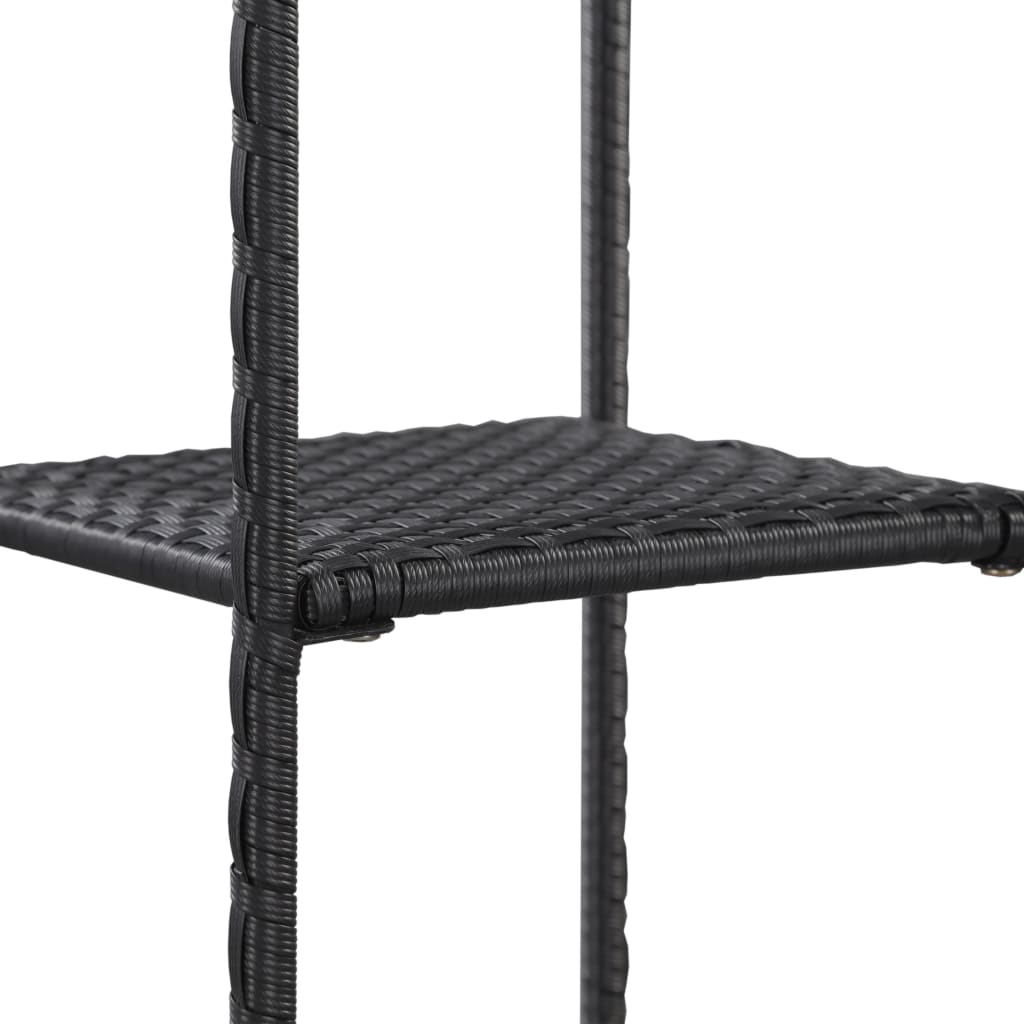 opbevaringsreol 30x30x90 cm polyrattan sort
