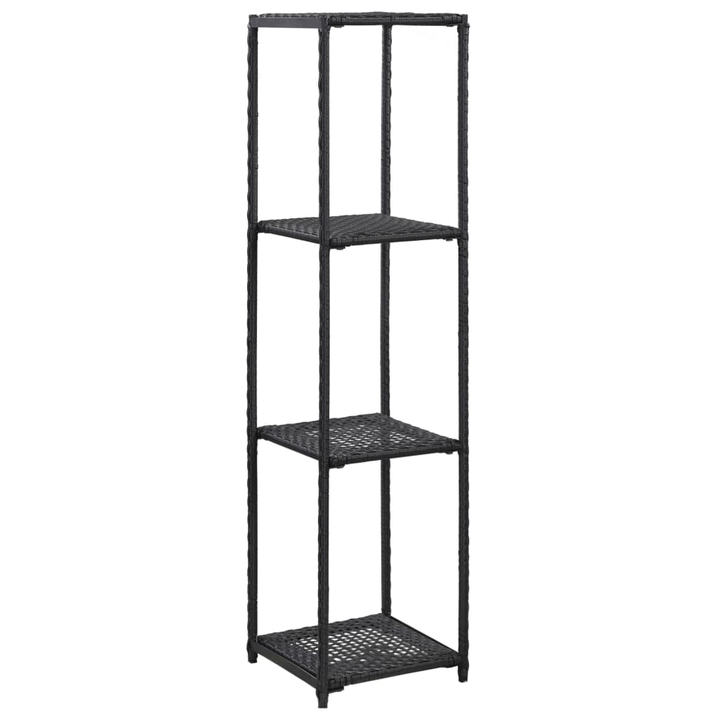 opbevaringsreol 30x30x120 cm polyrattan sort