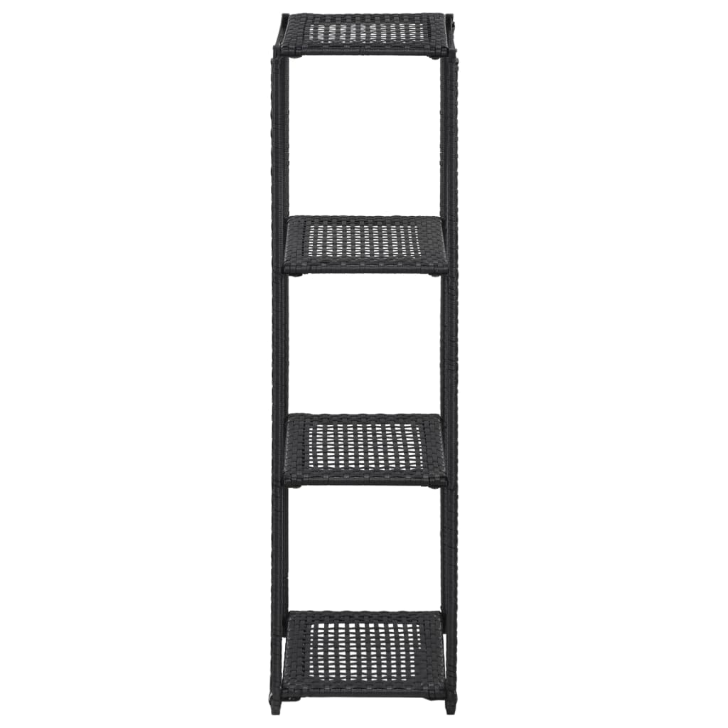 opbevaringsreol 30x30x120 cm polyrattan sort