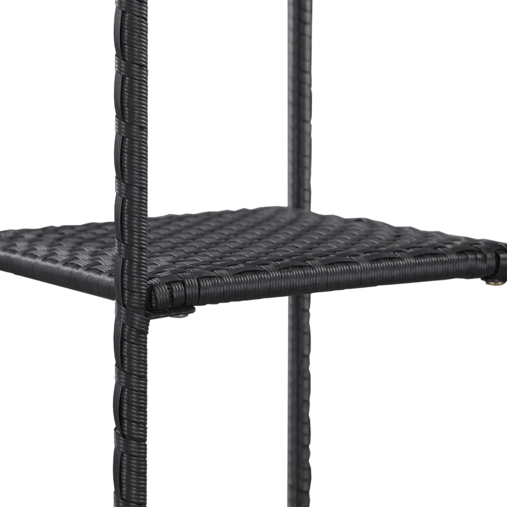 opbevaringsreol 30x30x120 cm polyrattan sort