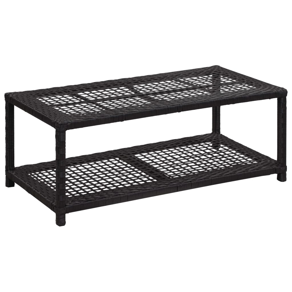 skobænk 80x40x30 cm polyrattan sort