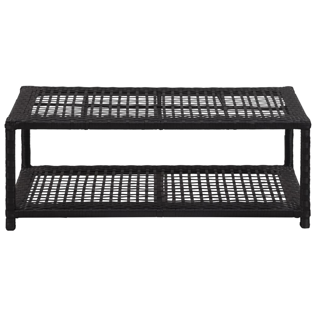 skobænk 80x40x30 cm polyrattan sort