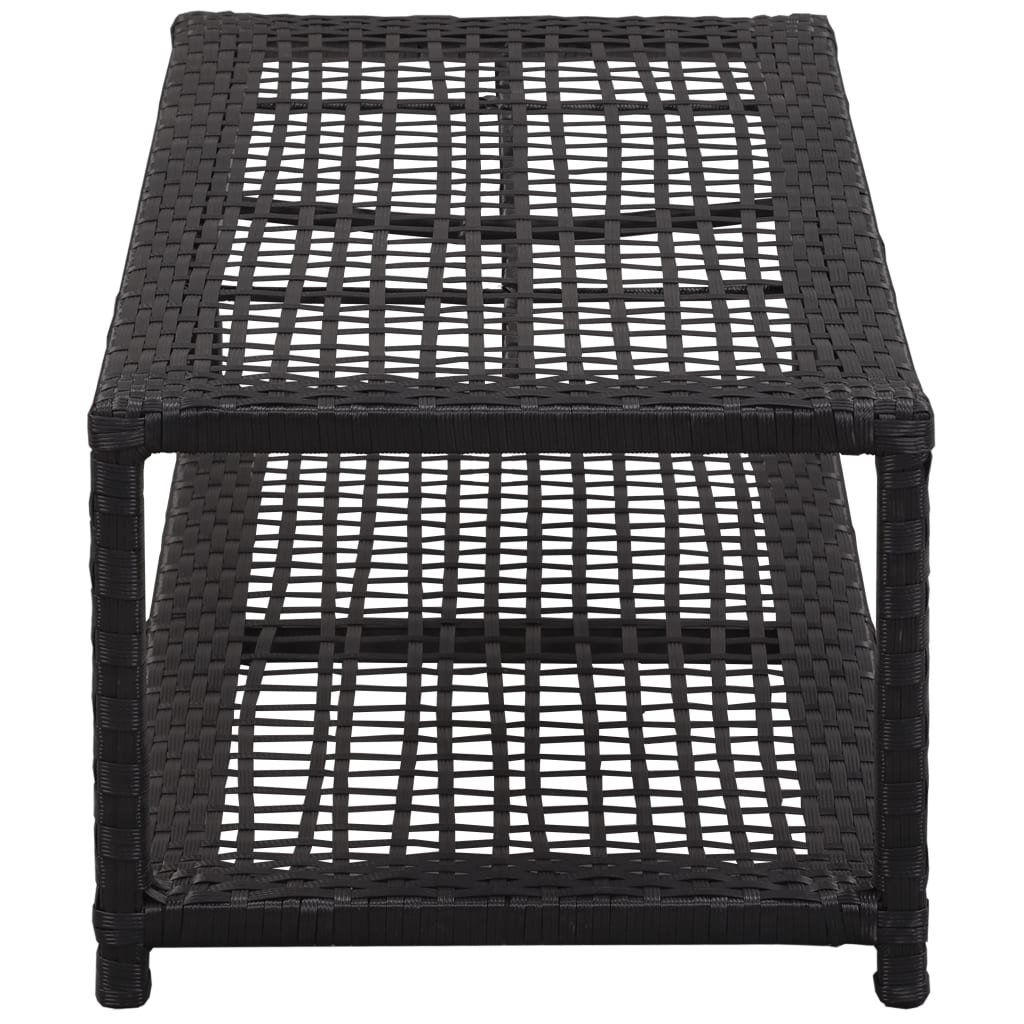 skobænk 80x40x30 cm polyrattan sort