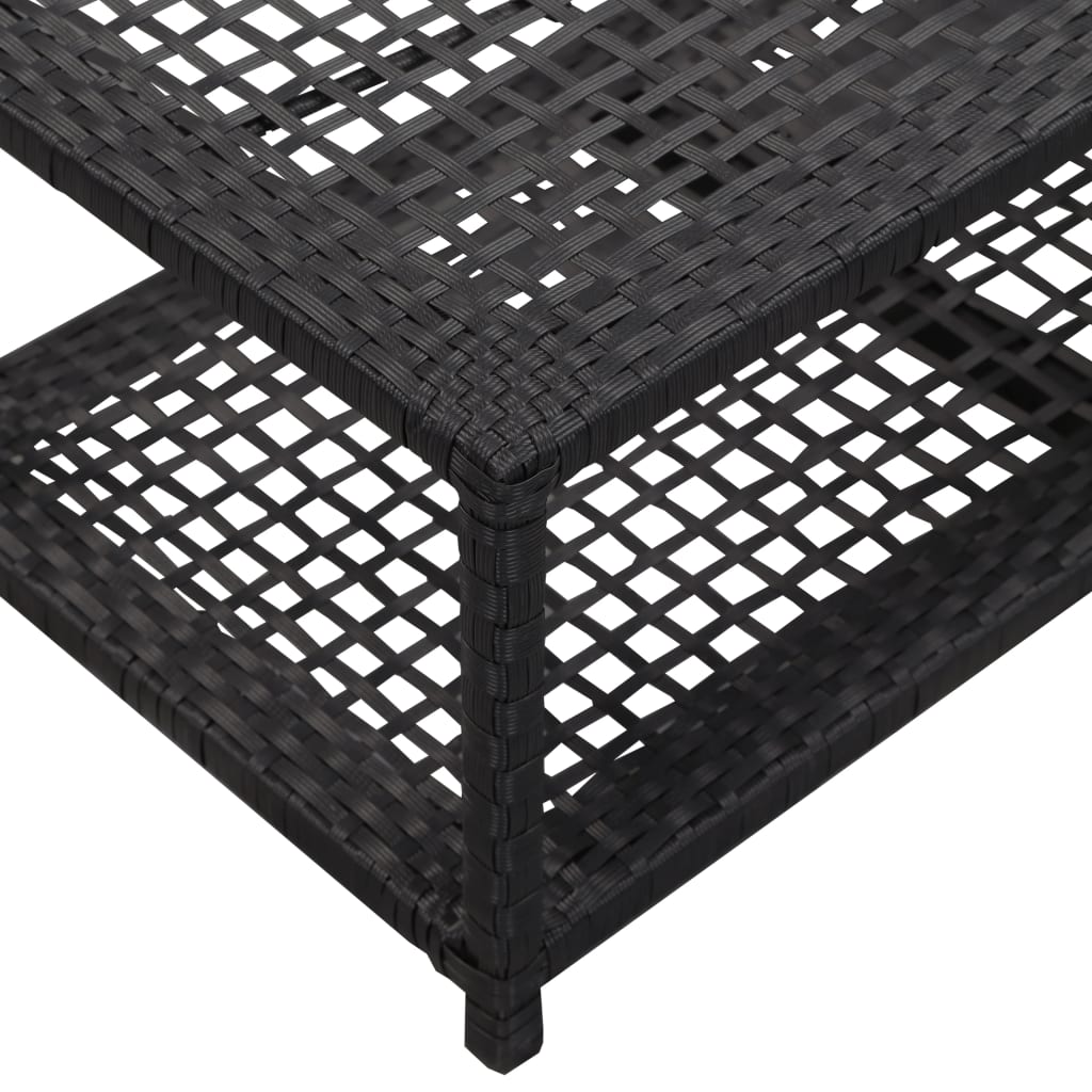 skobænk 80x40x30 cm polyrattan sort