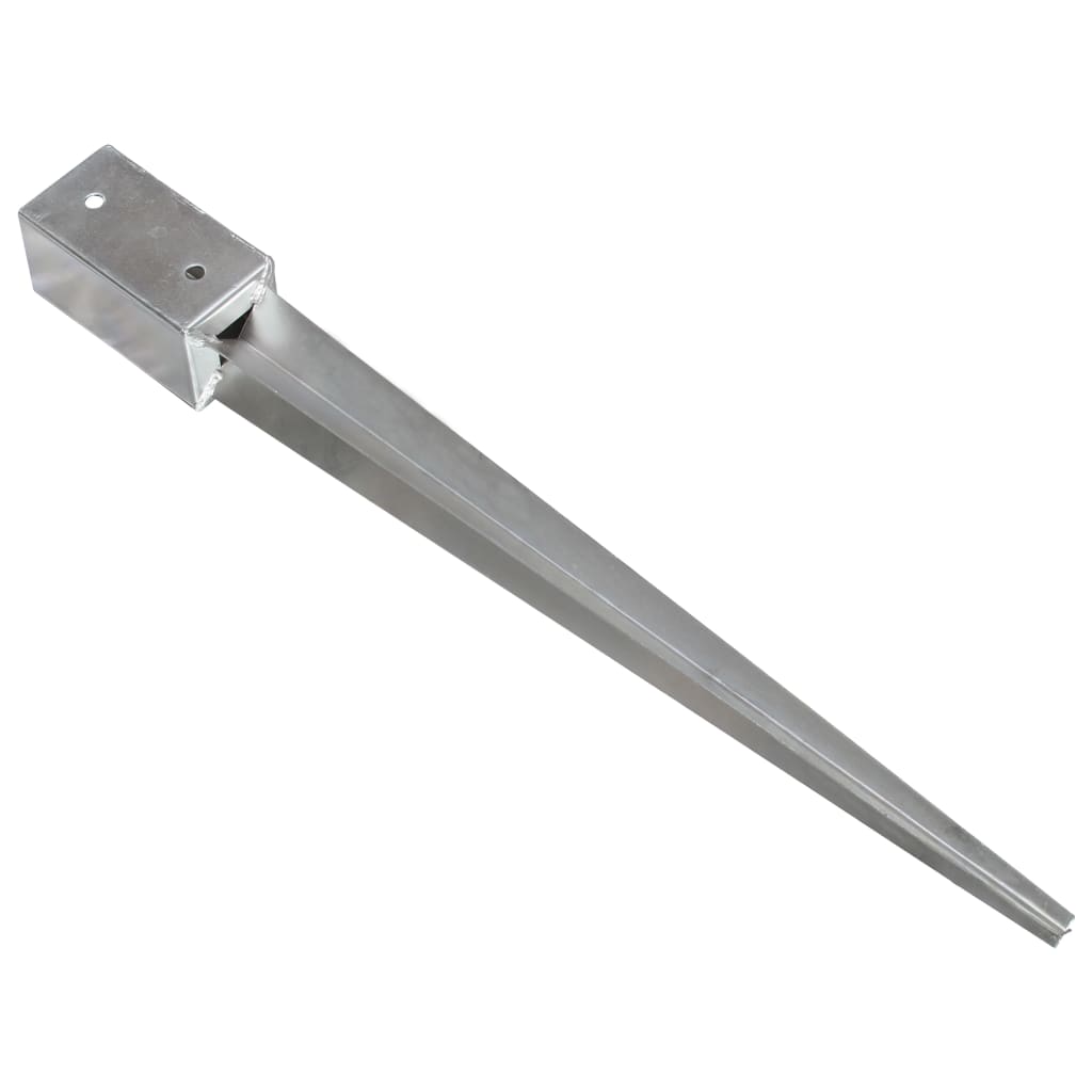 jordpløkker 6 stk. 7 x 7 x 75 cm galvaniseret stål sølvfarvet