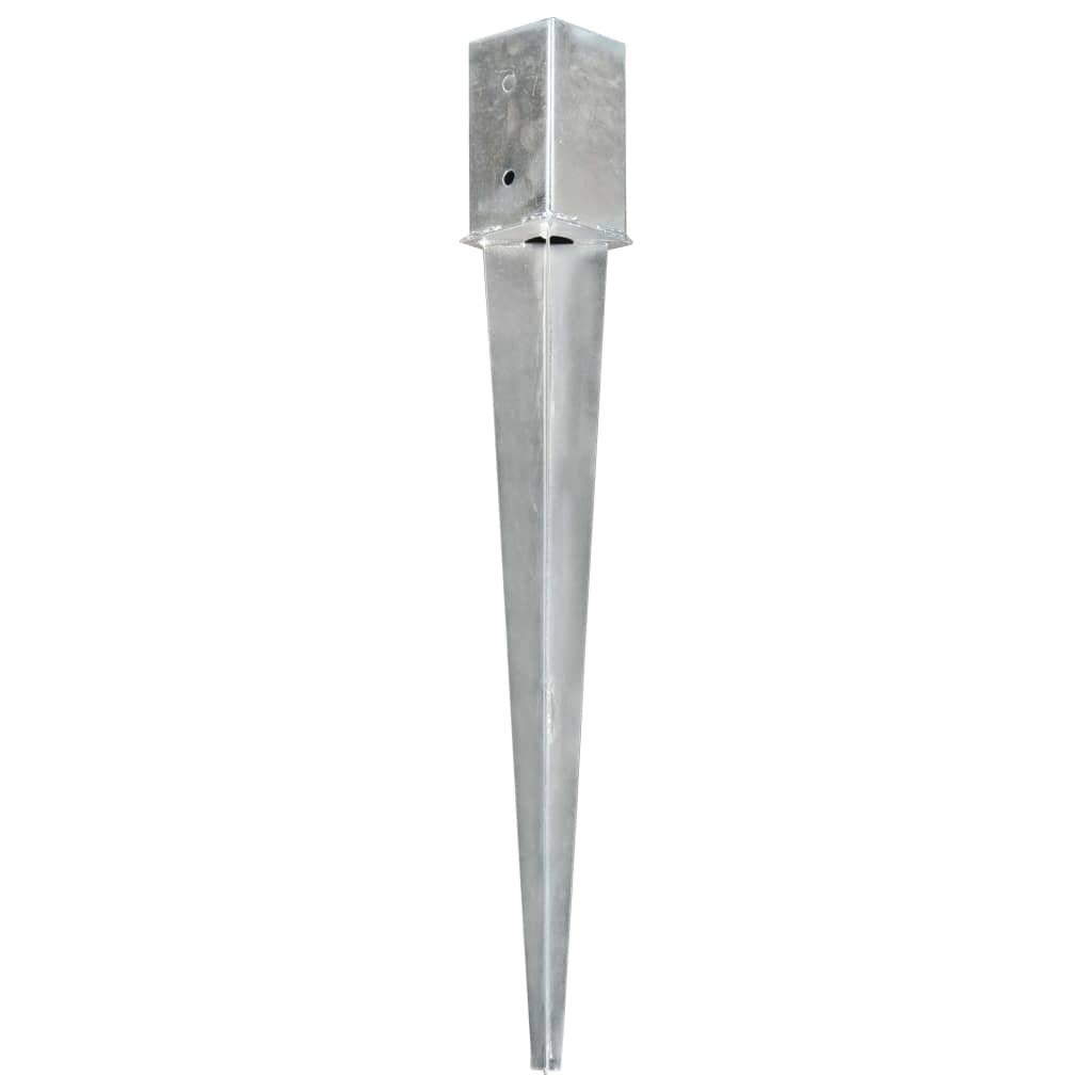 jordpløkker 6 stk. 8 x 8 x 76 cm galvaniseret stål sølvfarvet