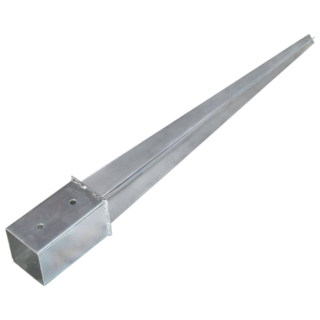 jordpløkker 6 stk. 8 x 8 x 76 cm galvaniseret stål sølvfarvet
