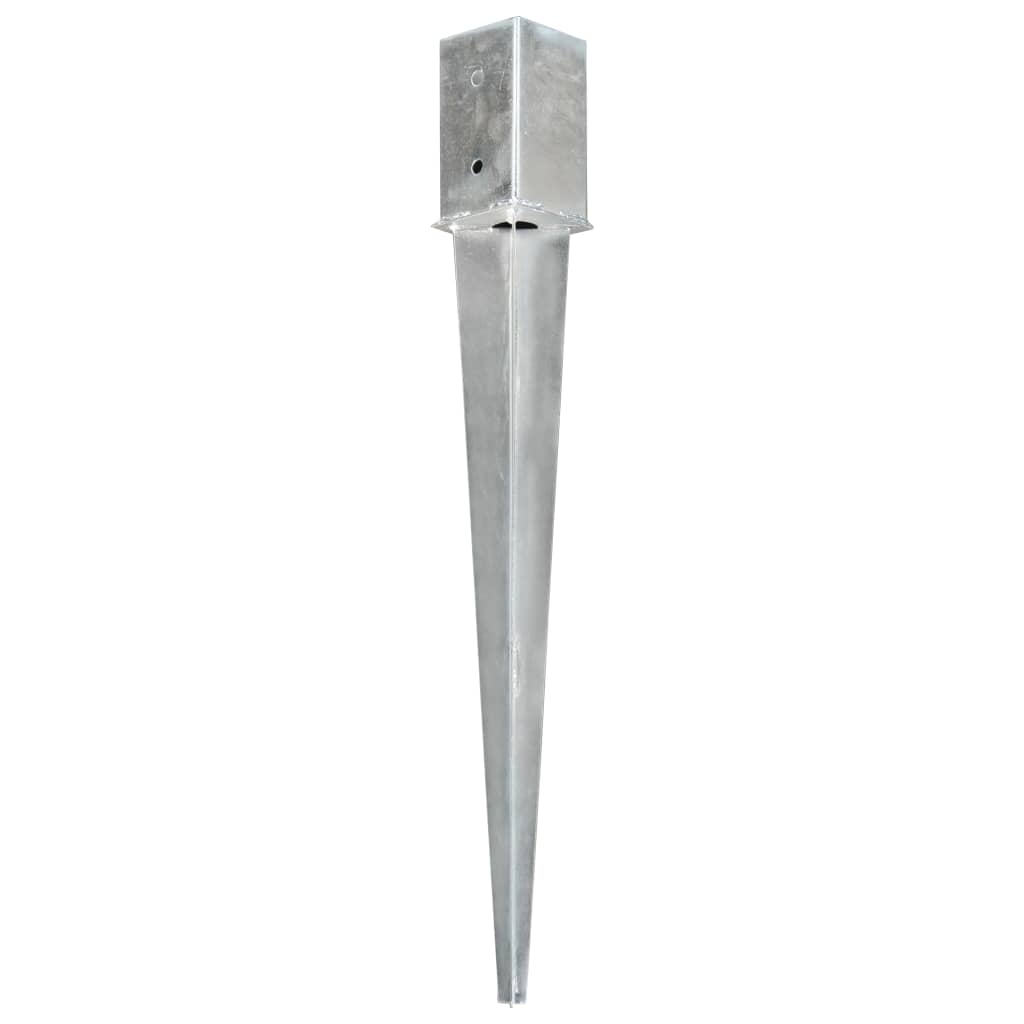 jordpløkker 12 stk. 8 x 8 x 76 cm galvaniseret stål sølvfarvet