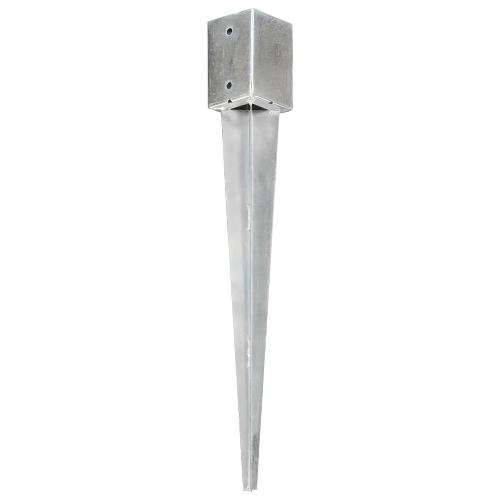 jordpløkker 6 stk. 9 x 9 x 75 cm galvaniseret stål sølvfarvet